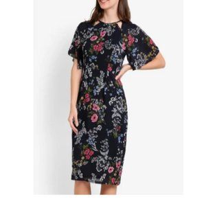 Floral knee length dress -S